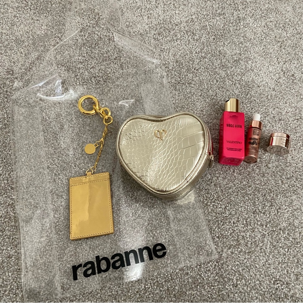 5 items - Rabanne Transparent Tote with Gold Heart Pouch, lotion and more! ⭐️ - Picture 12 of 12